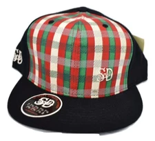 Stall & Dean Mens Christmas Colors Plaid Green, Red Fitted Hat Cap New Pick Size