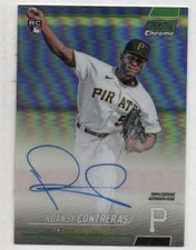 2022 Stadium Club Chrome Roansy Contreras RC Rookie Auto Autograph Green 76/99