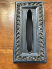 Vtg Tissue Cover Box Plastic Blue Syroco 1970’s French Brady Bunch MCM