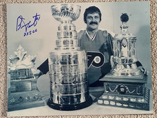 BERNIE PARENT PHILADELPHIA FLYERS SIGNED 11X14 W STANLEY CUP VEZINA, CONN SMYTHE