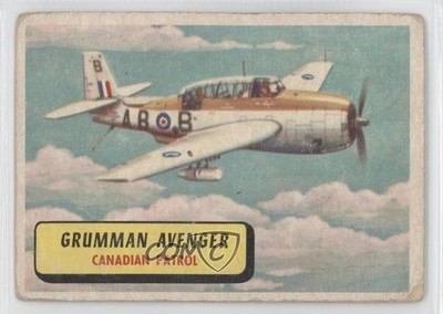 1957 Topps Planes of the World Blue Back Grumman Avenger #49 0s4