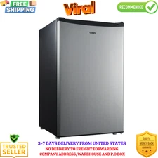 SALE! 4.3 Cu ft Single Door Mini Fridge, Stainless Steel Look, New, Width 19.12"