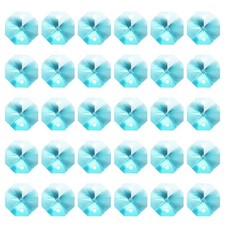 PATIKIL K9 Crystal Octagon Beads 2 Holes Pendants, 30 Pack 14mm, Clear Blue