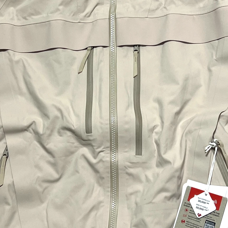 Obermeyer Steibis 3L Waterproof Jacket Mens Medium Cement RECCO Hooded Shell NWT - Image 3 of 4