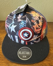 Marvel Comics Captain America SnapBack Adjustable Hat Cap All Over Print Shield