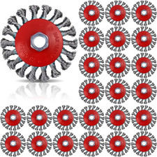 24 Pcs Wire Wheel Brush Wire Wheels With 58-11 Threaded Arbor For 4 12 Angle