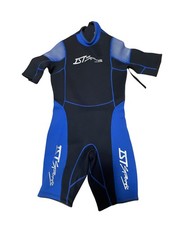 IST ProLine Shorty Wetsuit Black/Blue Scuba Snorkel neoprene nylon suit Size M