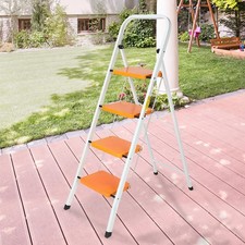 Folding Non Slip 4 Step Ladder Safety Mat Tread Small Stool Ladders Kitchen UK