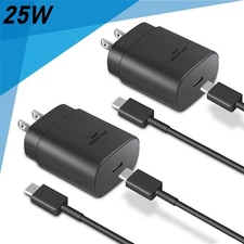 USB-C Wall Charging Block Plug + Android Phone Charger Cable for Samsung Galaxy