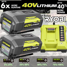 4.0Ah Battery 40 Volt for Ryobi 40V Lithium OP40404VNM Battery with LED /Charger