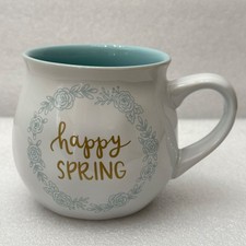 Happy Spring Coffee Tea Mug Sea Foam Green Te...