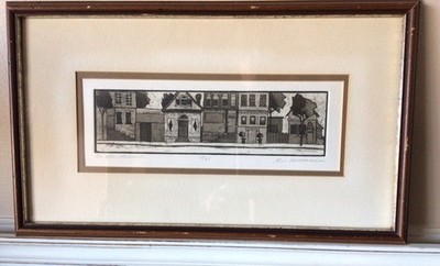 VTG Etched Art Print  On The Avenue  Signed by Artist Eric Bellmann Early 1980 s