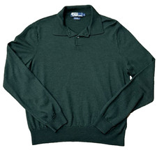 Vintage Polo by Ralph Lauren Wool Silk Cashmere Long Sleeve Polo Sweater Large