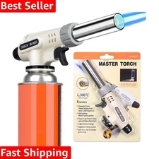 Professional Butane Kitchen Torch for Culinary Precision - Adjustable Flame