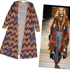 Long Knit Cardigan Duster Boho Tribal Long Sleeve EUC