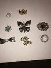 Lot Of 8 Vintage Costume Jewelry Pins Brooches