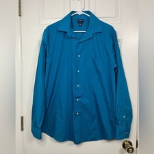 Croft  Barrow Relaxed Fit Blue Dress Shirt - Medium