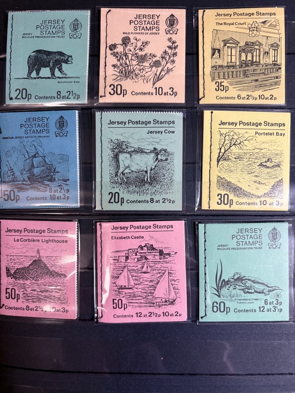 L@@K!!!  JERSEY MNH COMPLETE BOOKLETS WITH STAMPS -LOT OF 9