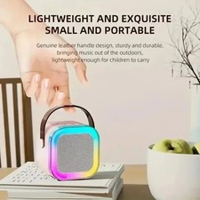 Kids Portable Mini Karaoke Machine Bluetooth Speaker with 2 Wireless Microphone