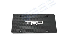 1x 3D ChromeTRD Emblem Carbon Style Aluminum Vanity Front License Plate Tag