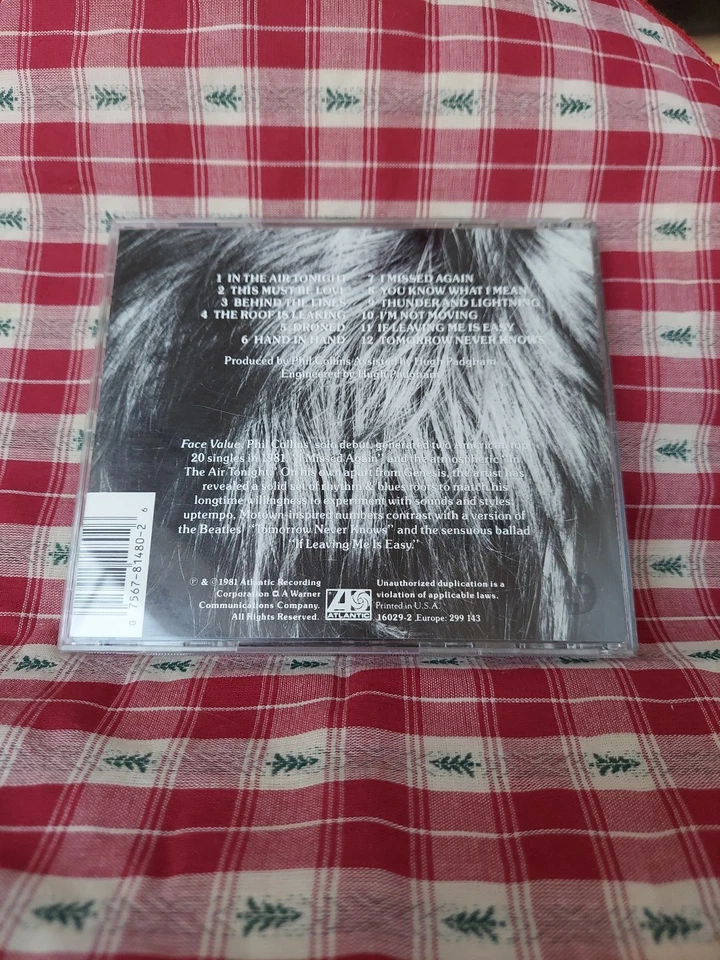 Face Value by Phil Collins (CD, Oct-1990, Atlantic (Label) Pre-owned  Foto 3 de 4