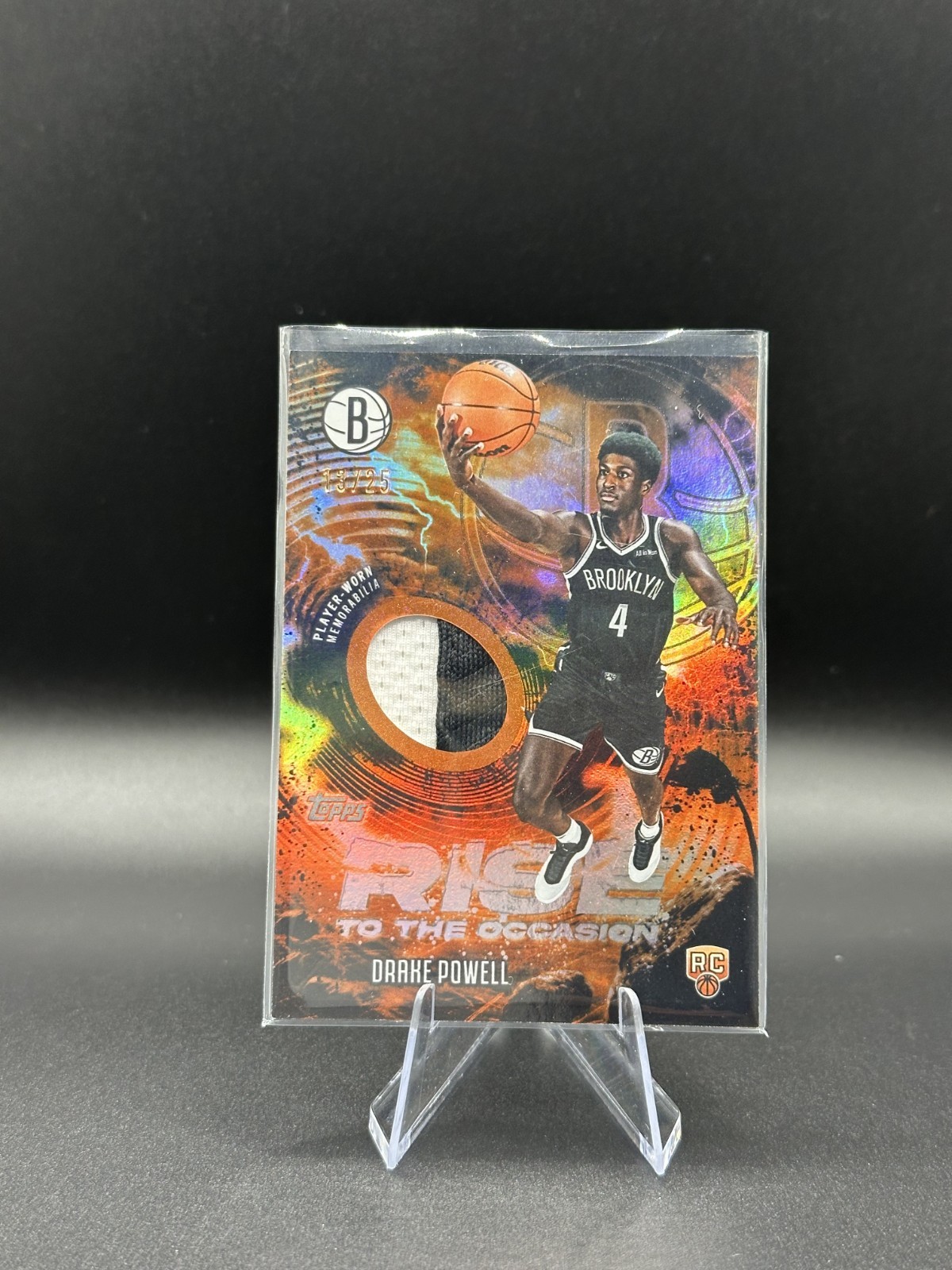 2025-26 Topps Rise To The Occasion Orange 🍊 Drake Powell RC Rookie Relic 13/25