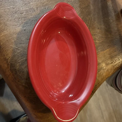 Fiesta Red Individual Casserole Oval Baking Dish Serving Bowl