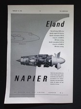 Original 1954 Advert Napier Eland Propeller Turbine Engine Aviation