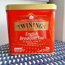 LARGE 500g Twinings English Breakfast Loose Leaf Tea Tin 11/2025 Medium Strength