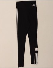 Adidas Womens Graphic Leggings UK 8 Small Black Cotton BP18