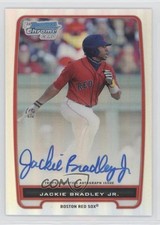 2012 Bowman Chrome Prospects Refractor 121/500 Jackie Bradley Jr #BCP66 Auto uk2