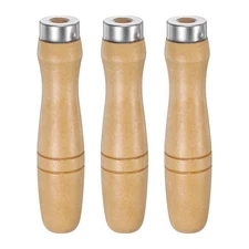 3pcs Wooden File Handle 4.72" Round Hole Handles with Collar for 14"-18" Files