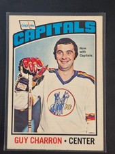 1976-77 O-PEE-CHEE HOCKEY SET BREAK #186 GUY CHARRON WASHINGTON CAPITALS