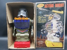 ACTION ROBOT bump go BATTERY OPERATED ORIGINAL BOX VINTAGE TIN TOY Storm Trooper