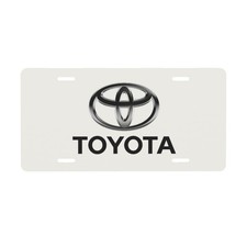 Toyota 12 X 6 Inch Car Ivory White Aluminum Front License Plate Cover