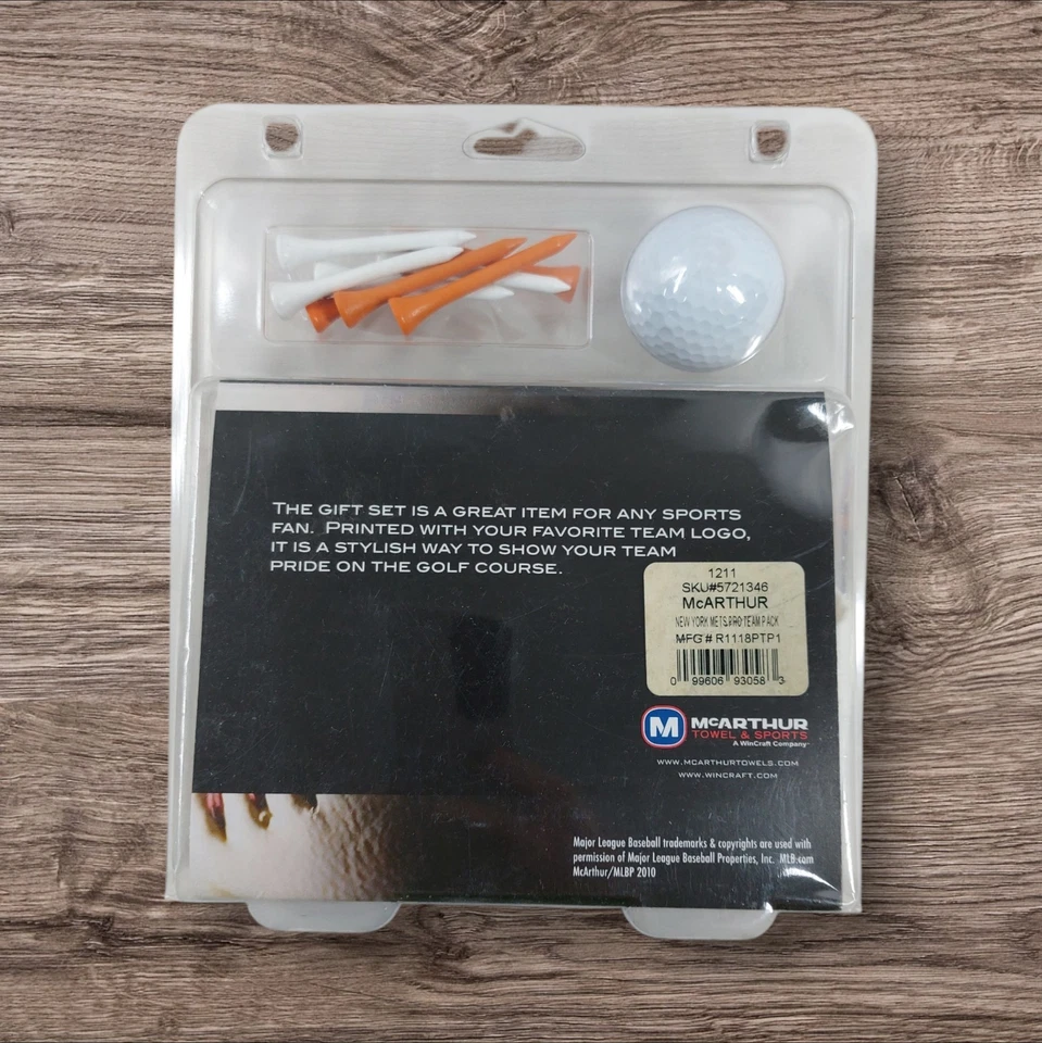 Juego de regalo de golf New York Mets MLB tees toalla NUEVO Foto 2 de 3