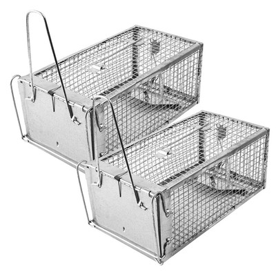 2 Pack Rat Trap Humane Mouse Traps Work Small Rodent Animal-Mice Catch Release S