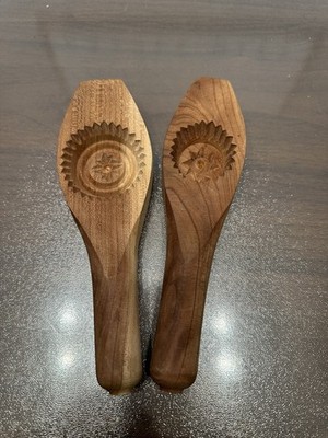 Handmade Wooden Maamoul Mold Pistachio, Dates Maamoul Cookie Mold Set Of 2