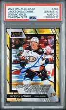 Jackson LaCombe Signed 2023 OPC Platinum Seismic Gold /50 PSA 10/10 POP 1 Rookie