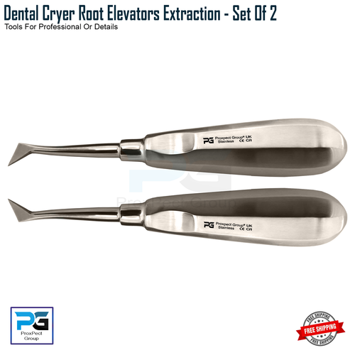 Dental Cryer Root Elevator Set Of 2 Tissue Remover Lower Molar Roots Surgical - Picture 5 of 8