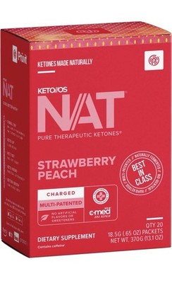 Pruvit KETO/OS NAT Charged 20 Packets Strawberry Peach Flavor EXP:10/2026