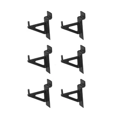 2 In. Plastic Slat Wall Hooks in Black (6/Bag)