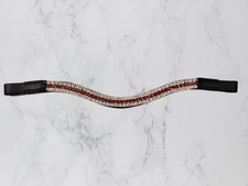 Leather Clear Crystal Bling Designer Brow-Band For horse bridle.