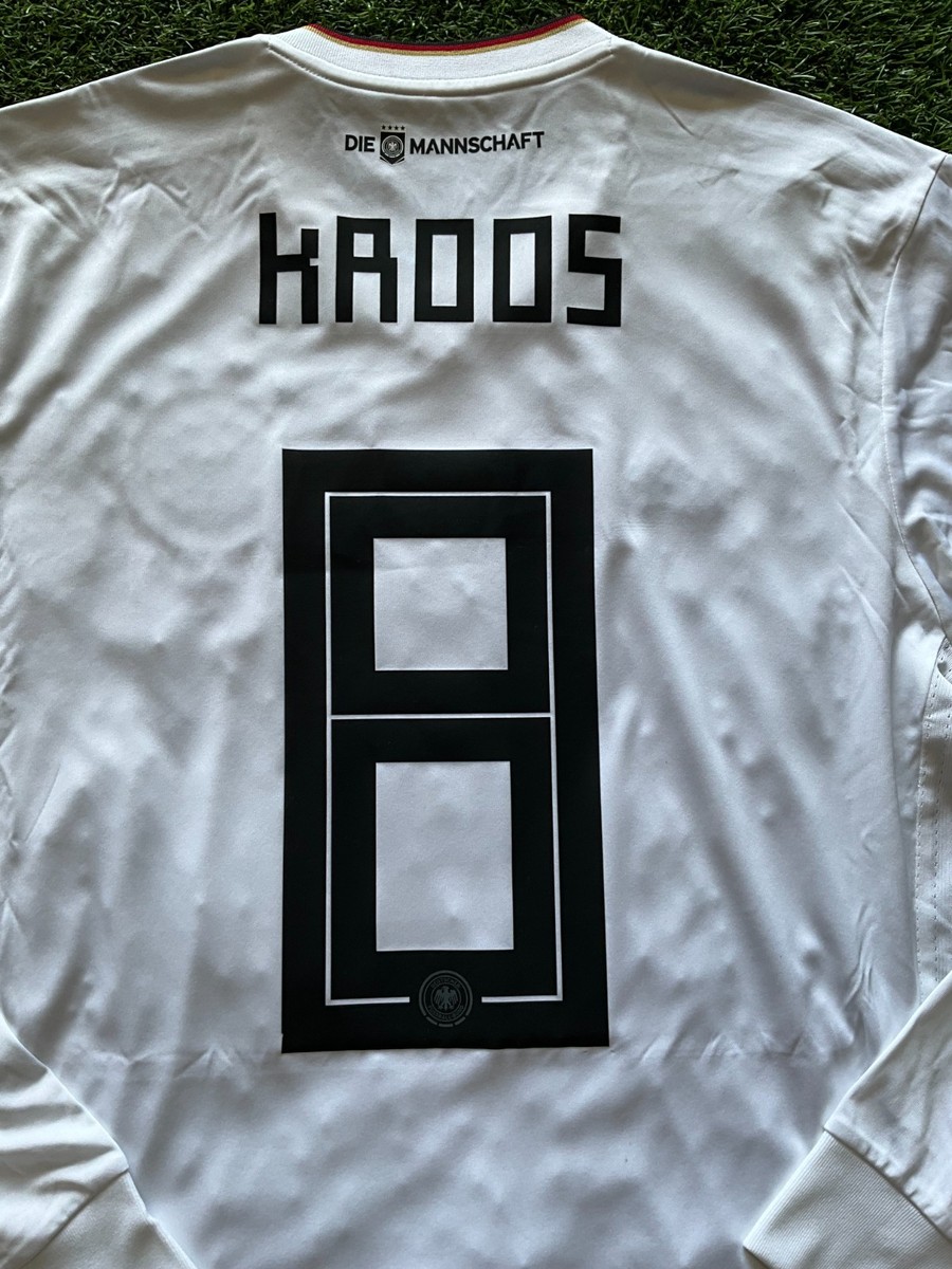 adidas Germany Men's Home L/S Jersey 17/18 Legend Kroos #8 - White