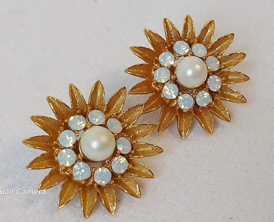 Ohrclips -Red Collins-Studio Signiert Opaline Clips Ohrschmuck Crystal  - Bild 2 von 4