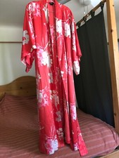 NATORI PINK WHITE FLORAL KIMONO NIGHTGOWN LINGERIE