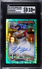 2024 Topps Chrome Logofractor RCA-WL Wyatt Langford Rangers RC  Auto /99 SGC 10