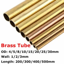 200 300 400 500mm Long Brass Round Tube Rod Pipe 1 2 3mm Wall 4/5/8 - 30mm OD