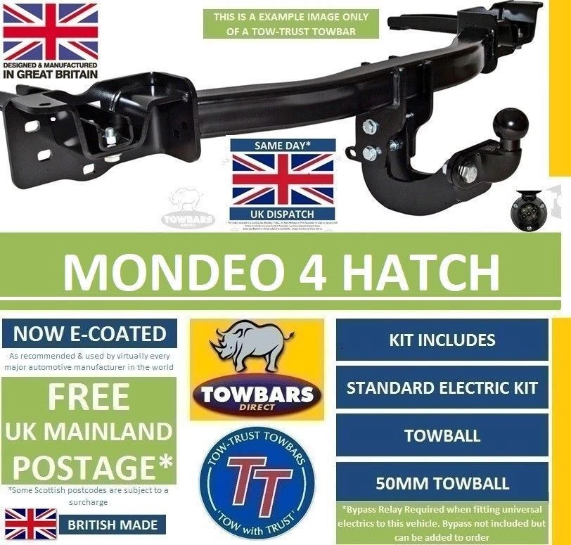Towbar for Ford Mondeo 4 MK4 Hatchback Hatch Saloon 2007 to 2015 Flange