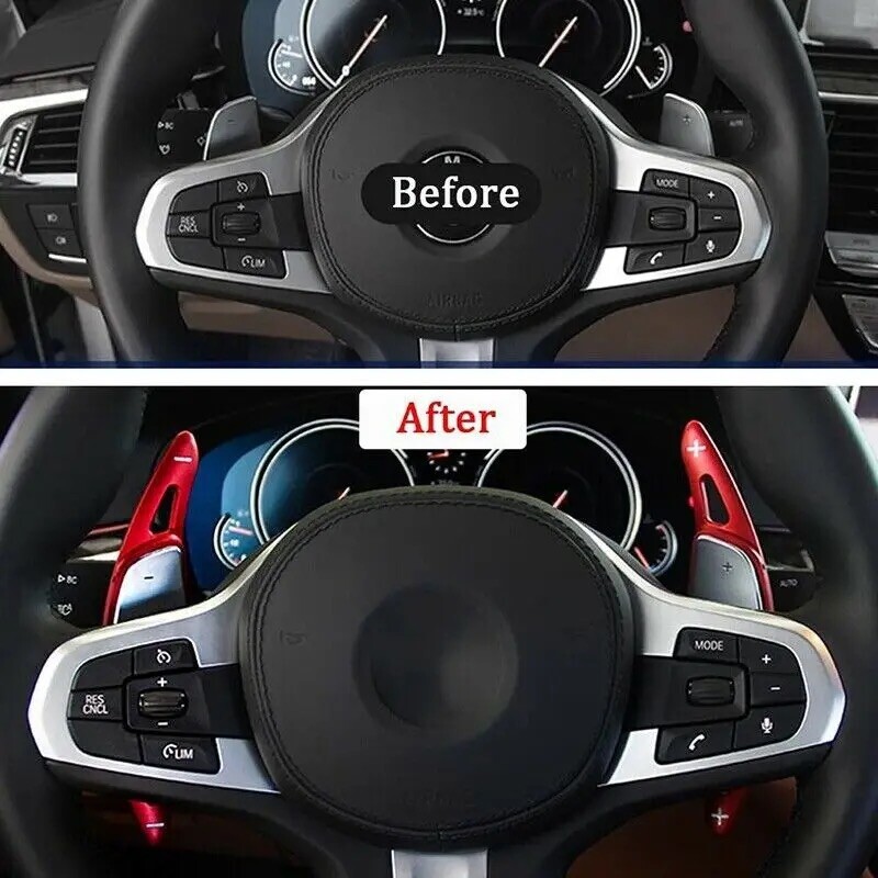 Paddle Cambio Volante Per BMW Serie 1/2/3/5/6/7 - In Alluminio, Colore C-Red